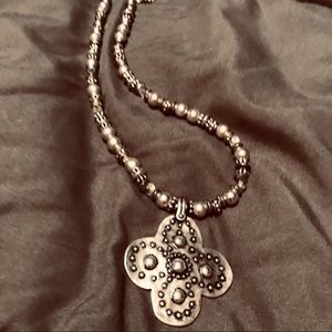 Chicos silver bold statement necklace , boho